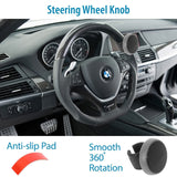Steering Wheel Spinner, Silicone Power Handle, steering wheel knob Easy installation No tools required (Black)